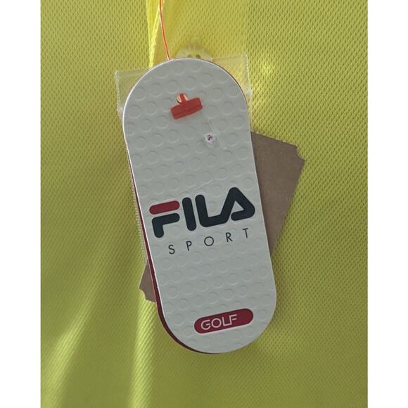 NEW FILA Mens 100% Polyester Yellow Golf Polo Shirt Size Small 40 - Picture 6 of 7